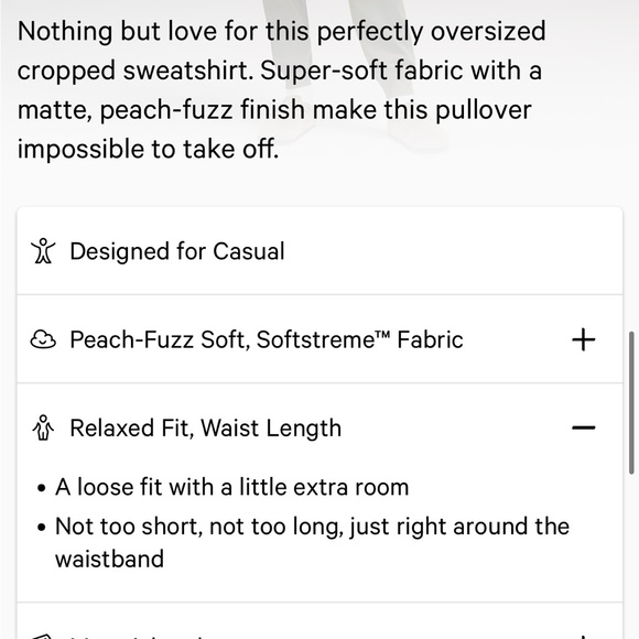 Lululemon Softstreme Perfectly Oversized Cropped Crew - Picture 7 of 12